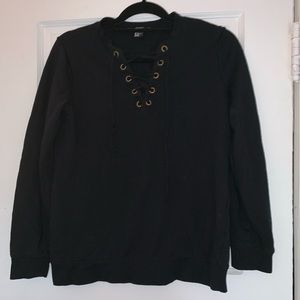 Long sleeve front lace jumper